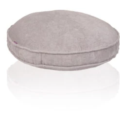 Farbenfreunde FRESH Frottee Stegkissen Rund - Mit Füllung - Ø 65 Cm - Höhe 10 Cm - Platingrau