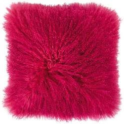 Pad GLORY Kissenhülle Aus Lammfell - 40x40 Cm - Fuchsia