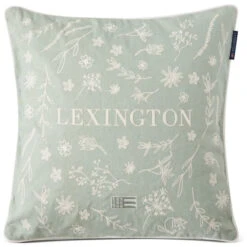 Lexington Logo Flower Embroidered Kissenhülle - 50x50 Cm - Green/white
