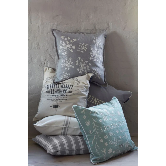 Lexington Logo Flower Embroidered Kissenhülle - 50x50 Cm - Green/white 9 Lexington Logo Flower Embroidered Kissenhülle - 50x50 Cm - Green/white – Bild 7