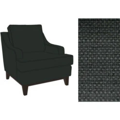 Fink Living STUART Sessel In Leinenoptik - B 84 Cm - H 94 Cm - T 100 Cm - Dunkelgrau -Innendekorationen 483726 big 4