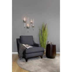 Fink Living STUART Sessel In Leinenoptik - B 84 Cm - H 94 Cm - T 100 Cm - Dunkelgrau -Innendekorationen 483726 big 6