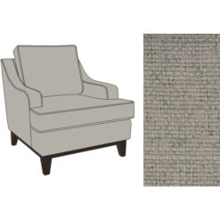 Fink Living STUART Sessel In Leinenoptik - B 84 Cm - H 94 Cm - T 100 Cm - Taupe -Innendekorationen 483731 big 4