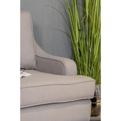 Fink Living STUART Sessel In Leinenoptik - B 84 Cm - H 94 Cm - T 100 Cm - Taupe -Innendekorationen 483731 big 7