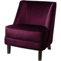 Fink Living DAVE Velvet Sessel - B 67 Cm - H 81 Cm - T 63 Cm - Dunkel Rot
