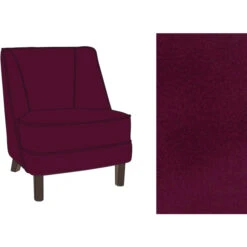 Fink Living DAVE Velvet Sessel - B 67 Cm - H 81 Cm - T 63 Cm - Dunkel Rot -Innendekorationen 483734 big 4