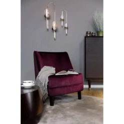 Fink Living DAVE Velvet Sessel - B 67 Cm - H 81 Cm - T 63 Cm - Dunkel Rot -Innendekorationen 483734 big 6