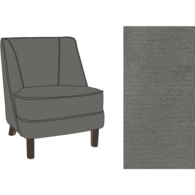 Fink Living DAVE Velvet Sessel - B 67 Cm - H 81 Cm - T 63 Cm - Grau 7 Fink Living DAVE Velvet Sessel - B 67 Cm - H 81 Cm - T 63 Cm - Grau – Bild 5