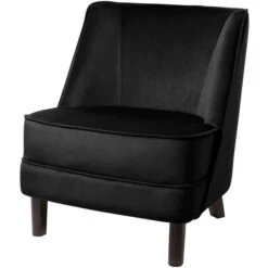 Fink Living DAVE Velvet Sessel - B 67 Cm - H 81 Cm - T 63 Cm - Schwarz