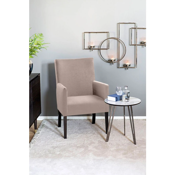 Fink Living DAVID Melange Polsterstuhl Mit Armlehnen - B 60 Cm - H 95 Cm - T 63 Cm - Rose 8 Fink Living DAVID Melange Polsterstuhl Mit Armlehnen - B 60 Cm - H 95 Cm - T 63 Cm - Rose – Bild 6