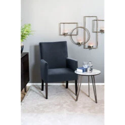 Fink Living DAVID Melange Polsterstuhl Mit Armlehnen - B 60 Cm - H 95 Cm - T 63 Cm - Blau -Innendekorationen 483868 big 5