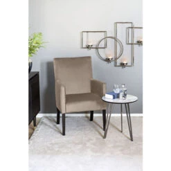 Fink Living DAVID Magic Velvet Polsterstuhl Mit Armlehnen - B 60 Cm - H 95 Cm - T 63 Cm - Taupe -Innendekorationen 483893 big 5