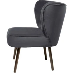 Fink Living BRADY Velvet Polsterstuhl - B 67 Cm - H 76 Cm - T 67 Cm - Grau -Innendekorationen 483916 big 1