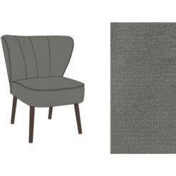 Fink Living BRADY Velvet Polsterstuhl - B 67 Cm - H 76 Cm - T 67 Cm - Grau -Innendekorationen 483916 big 5