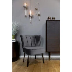 Fink Living BRADY Velvet Polsterstuhl - B 67 Cm - H 76 Cm - T 67 Cm - Grau -Innendekorationen 483916 big 6