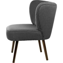 Fink Living BRADY Polsterstuhl In Leinenoptik - B 67 Cm - H 76 Cm - T 67 Cm - Dunkelgrau -Innendekorationen 483931 big 1