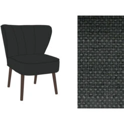 Fink Living BRADY Polsterstuhl In Leinenoptik - B 67 Cm - H 76 Cm - T 67 Cm - Dunkelgrau -Innendekorationen 483931 big 5