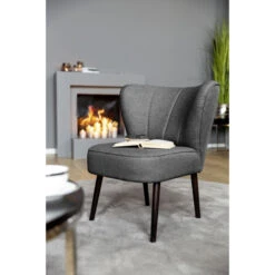 Fink Living BRADY Polsterstuhl In Leinenoptik - B 67 Cm - H 76 Cm - T 67 Cm - Dunkelgrau -Innendekorationen 483931 big 6