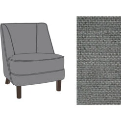 Fink Living DAVE Sessel In Leinenoptik - B 67 Cm - H 81 Cm - T 63 Cm - Mittelgrau -Innendekorationen 483963 big 5