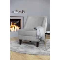 Fink Living DAVE Sessel In Leinenoptik - B 67 Cm - H 81 Cm - T 63 Cm - Hellgrau -Innendekorationen 483964 big 6