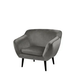 Fink Living AUDRY Velvet Sessel - B 97 Cm - H 83 Cm - T 81 Cm - Grau