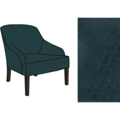 Fink Living COLIN Velvet Sessel - B 73 Cm - H 83 Cm - T 94 Cm - Petrol -Innendekorationen 484015 big 5