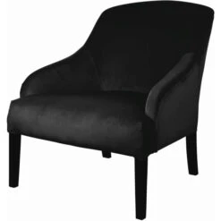 Fink Living COLIN Velvet Sessel - B 73 Cm - H 83 Cm - T 94 Cm - Schwarz