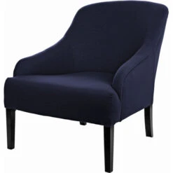 Fink Living COLIN Sessel In Leinenoptik - B 73 Cm - H 83 Cm - T 94 Cm - Blau