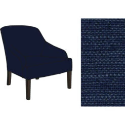 Fink Living COLIN Sessel In Leinenoptik - B 73 Cm - H 83 Cm - T 94 Cm - Blau -Innendekorationen 484023 big 6