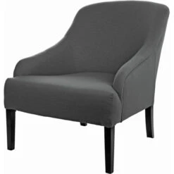 Fink Living COLIN Sessel In Leinenoptik - B 73 Cm - H 83 Cm - T 94 Cm - Mittelgrau