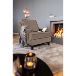 Fink Living STUART Magic Velvet Sessel - B 84 Cm - H 94 Cm - T 100 Cm - Taupe -Innendekorationen 484076 big 5