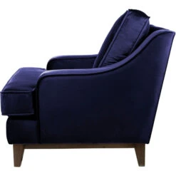 Fink Living STUART Velvet Sessel - B 84 Cm - H 94 Cm - T 100 Cm - Dunkelblau -Innendekorationen 484079 big 1