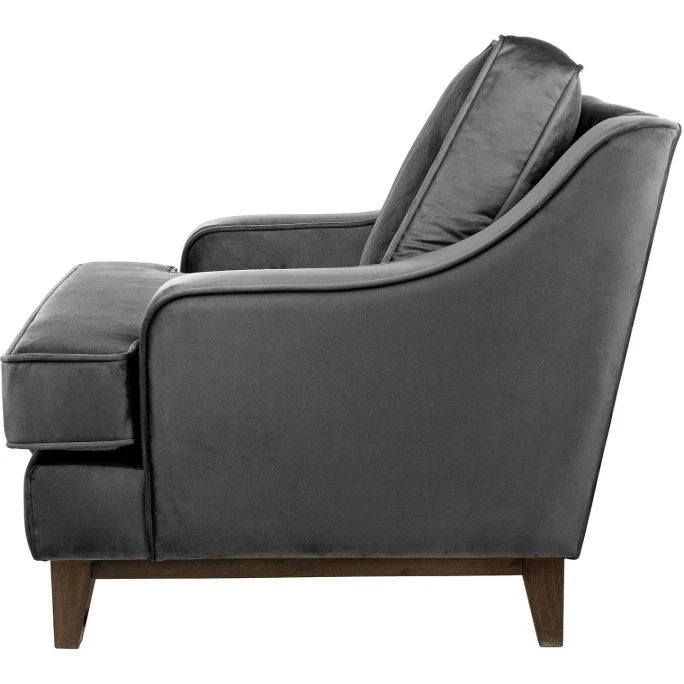 Fink Living STUART Velvet Sessel - B 84 Cm - H 94 Cm - T 100 Cm - Grau 4 Fink Living STUART Velvet Sessel - B 84 Cm - H 94 Cm - T 100 Cm - Grau – Bild 2