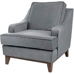 Fink Living STUART Magic Velvet Sessel - B 84 Cm - H 94 Cm - T 100 Cm - Dunkelgrau