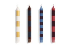 Hay Stripe Kerze, Bordeauxrot - Dunkelblau -Innendekorationen 541150 Stripe Candle Set of 4 bright