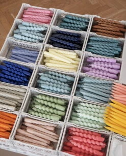 Hay Spiral Kerzen, 6 Stück, Dunkelrosa - Dunkler Pfirsich - Hellrosa -Innendekorationen Candle Spiral Candle Twist Candle Conical 01