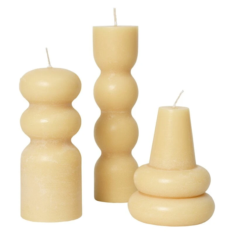 Ferm LIVING Torno Kerzen, 3er-Set, Blassgelb 3 Ferm LIVING Torno Kerzen, 3er-Set, Blassgelb