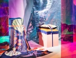 Souvenirs Überwurf, 130 x 170 cm, Lila -Innendekorationen Finarte Blending Souvenirs Paletti orange mood