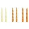 Hay Twist Kerzen, 6er-Set, Zitrus, Karamell, Mandarine -Innendekorationen HA541317 Candle Twist Set of 6 citrus light caramel tangerine EE