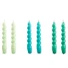 Hay Spiral Kerzen, 6 Stück, Mintgrün - Aquamarin - Grün -Innendekorationen HA542222