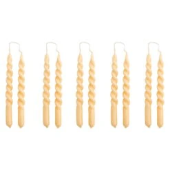 Hay Mini Swirl Kerzen, 10 Stück, Beige