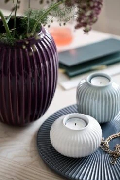 Kähler Teelichthalter Hammershøi 65 Mm, Weiß 12 Kähler Teelichthalter Hammershøi 65 Mm, Weiß -Innendekorationen Hammershi vase plus tealight holder mint