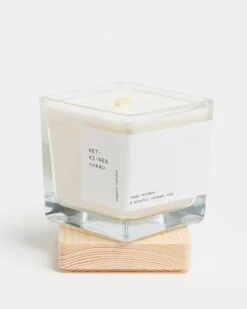 Veggie Wachskerze, Happy Holidays -Innendekorationen Hetkinen Veggie candle happy holidays square open