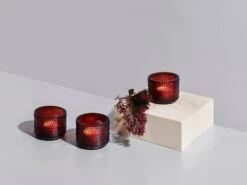 Iittala Kastehelmi Teelichthalter, 64 Mm, Cranberry -Innendekorationen Iittala 2017 christmas Kastehelmi 02