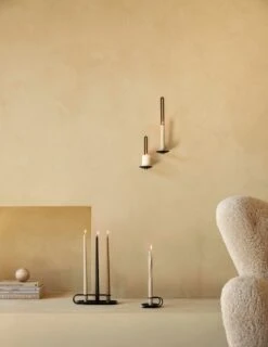 Menu Clip Wandkerzenhalter, 20 cm, Schwarz -Innendekorationen MENU Clip Candle Holder Spire Smooth Tapered Candle