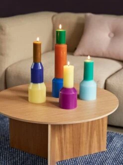 Hay Pillar Kerze, L, Limettengelb -Innendekorationen Pillar Candle family Slit Table Wood XL oak veneer Moire Kelim blue Mags Soft 2 seater comb 1 Flamiber Sand J7