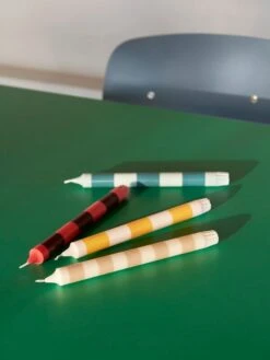 Hay Stripe Kerze, Hellgelb - Beige -Innendekorationen Stripe Candle