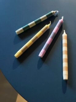 Hay Stripe Kerze, Hellgelb - Beige -Innendekorationen Stripe Candle douce