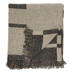 Oras Decke, 140 x 190 Cm, Schwarz – Natur -Innendekorationen anno 01 oras linen throw 140x190 black natural ee