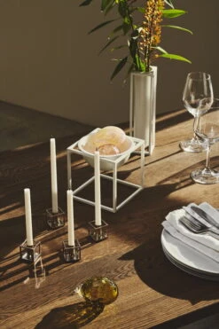 By Lassen Kubus Micro Kerzenhalter, 2 Stück, Nickel -Innendekorationen byLassen 12854 copy